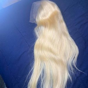 Blonde human hair wig
